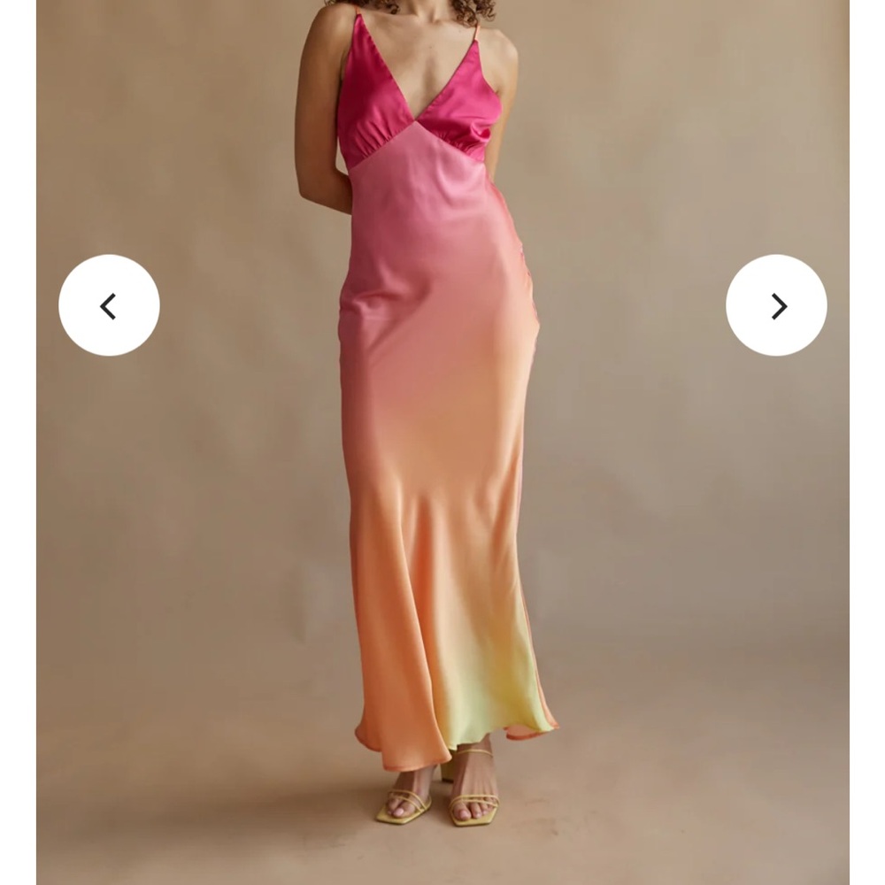 Moana Sunset Satin Maxi Dress